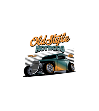 Hot Rod minta fehér pólón