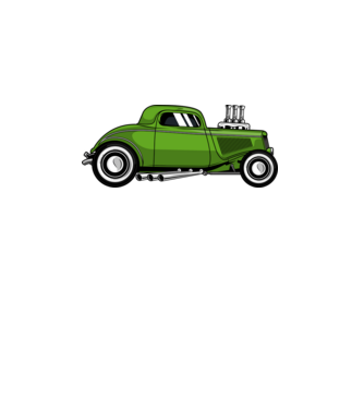 Hot Rod minta zöld pólón