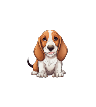 Aranyos kutya - Basset Hound  minta fehér pólón