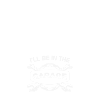 I'll be in the garage - A garázsban leszek minta fekete pólón