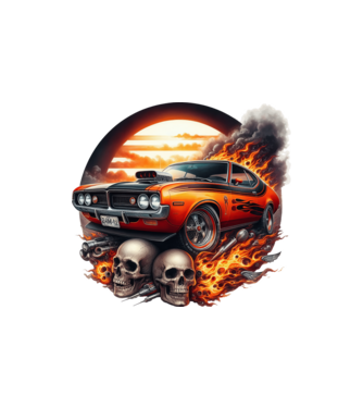 Muscle Car - Izomautó minta homokszín pólón