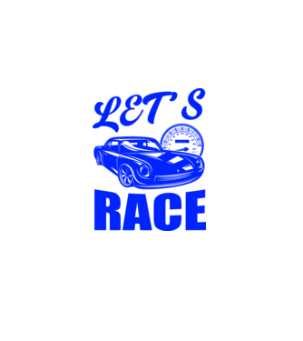Let's Race - Versenyezzünk minta fehér pólón