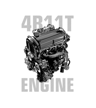 Mitsubishi 4B11T Engine (motor)_2 minta fekete pólón