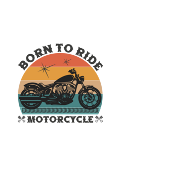 Motorozásra született - Born To Ride Motorcycle minta fekete pólón