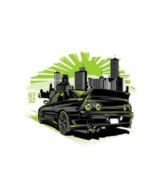 Nissan Skyline GT-R minta fehér pólón
