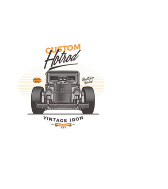 Hot Rod minta fekete pólón