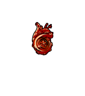 Turbo Heart - Turbó szív minta királykék pólón