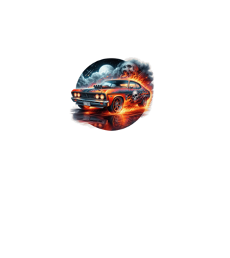 Muscle Car - Izomautó minta fekete pólón