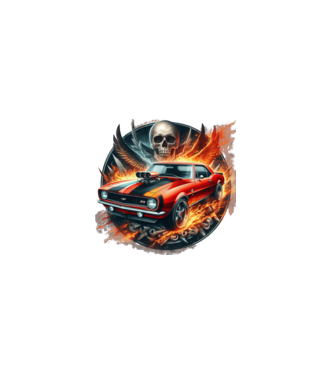 Muscle Car - Izomautó minta fekete pólón
