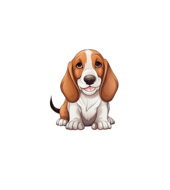 Aranyos kutya - Basset Hound  minta fehér pólón