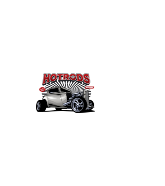 Hot Rod minta fekete pólón