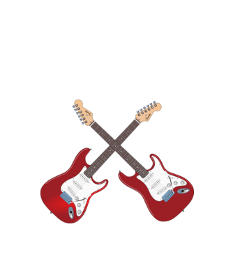 Stratocaster gitárok minta piros pólón