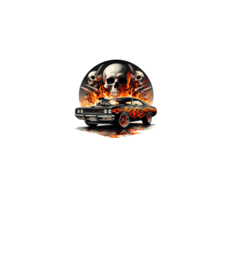 Muscle Car - Izomautó minta fekete pólón