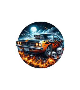 Muscle Car - Izomautó minta homokszín pólón