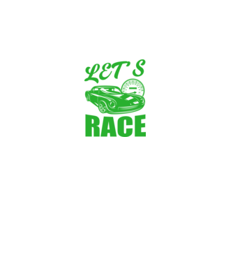 Let's Race - Versenyezzünk! minta fekete pólón