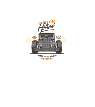 Hot Rod minta fekete pólón