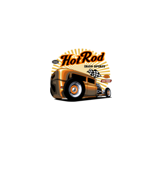 Hot Rod minta fekete pólón