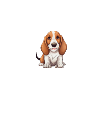 Aranyos kutya - Basset Hound  minta fehér/piros pólón