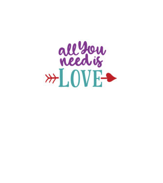 All You need is Love - Szeretet amire szükséged van minta fekete pólón
