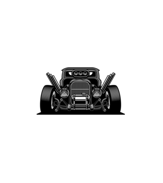 Hot Rod minta fekete pólón