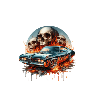 Muscle Car - Izomautó minta homokszín pólón