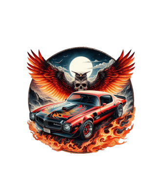 Muscle Car - Izomautó minta fehér pólón