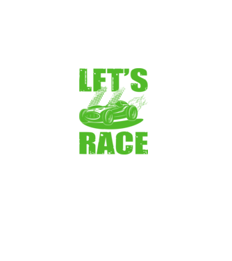 Let's Race - Versenyezzünk! minta fekete pólón