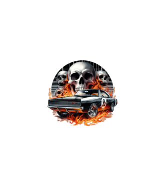 Muscle Car - Izomautó minta fekete pólón