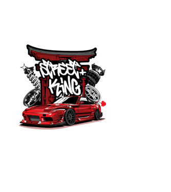 Nissan Silvia S13 200SX - Street King minta fekete pólón