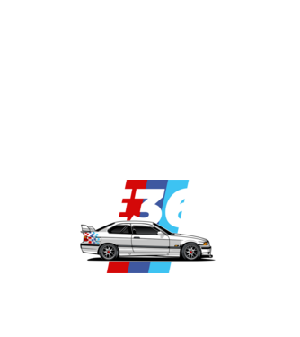 BMW E36 minta fehér pólón