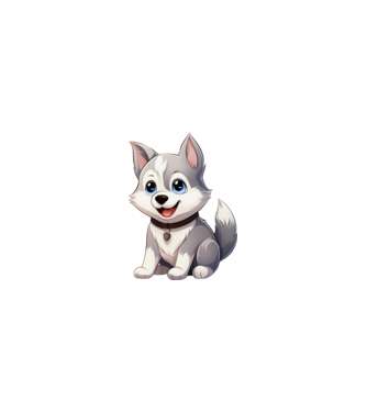 Szibériai Husky kiskutya  minta homokszín pólón