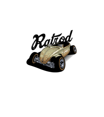 Hot Rod minta fehér pólón