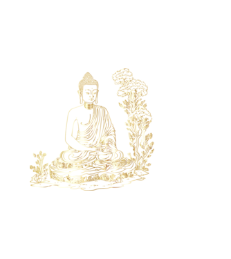 Buddha minta sötétkék pólón