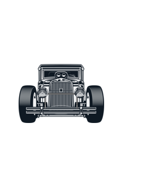 Hot Rod minta világoskék pólón
