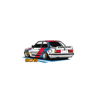 BMW - 80-as évek  minta fekete pólón