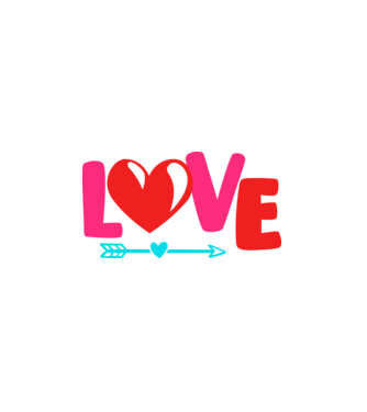 Love - Szerelem, Szeretet  minta fekete pólón