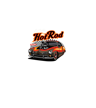 Hot Rod minta fekete pólón