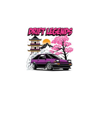 Toyota AE86 - Drift Legends minta fekete pólón