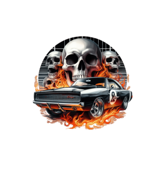 Muscle Car - Izomautó minta homokszín pólón