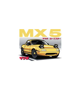 Mazda MX-5 minta fehér pólón