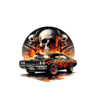 Muscle Car - Izomautó minta homokszín pólón