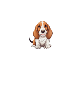 Aranyos kutya - Basset Hound  minta fehér pólón