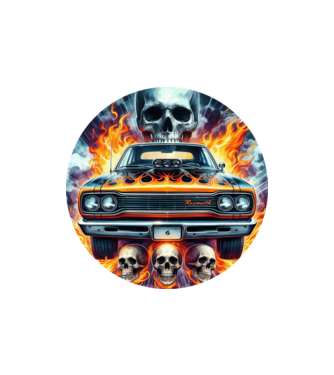 Muscle Car - Izomautó minta homokszín pólón