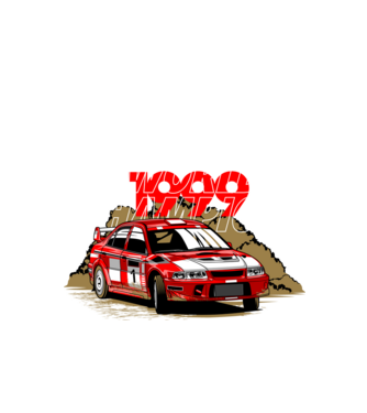 Mitsubishi Lancer Evo 6 WRC minta fekete pólón