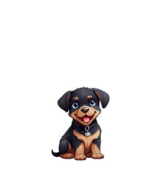 Aranyos kiskutya - Rottweiler  minta fehér pólón