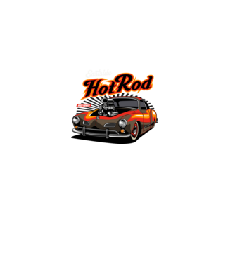 Hot Rod minta fekete pólón