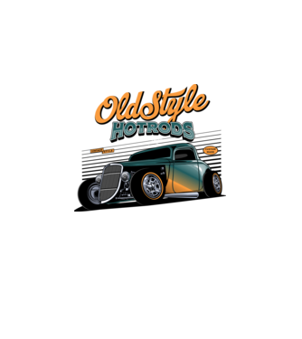 Hot Rod minta fehér pólón