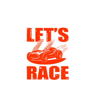 Let's Race - Versenyezzünk! minta fehér pólón