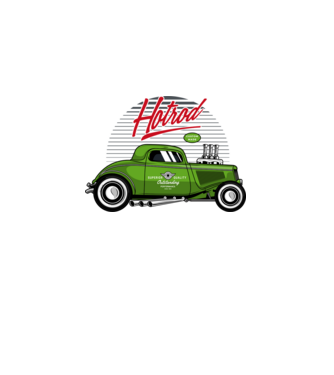 Hot Rod minta fekete pólón