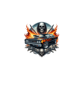 Muscle Car - Izomautó minta fekete pólón